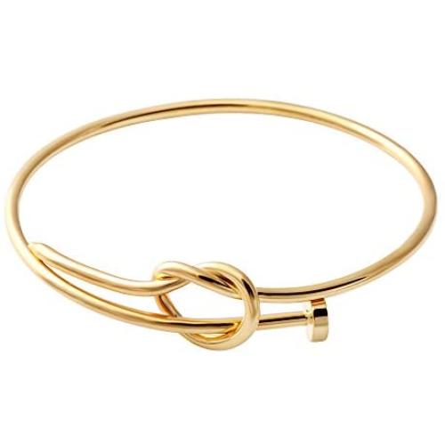 SENFAI Twist Knot Nail Bangle Heart Knot Bracelet Stack Bangle Cuff