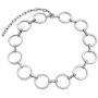 Bling Jewelry Geometric Retro Mod Fashion Large Open Round Circle Choker Necklace for Women for Teen Silver Tone Metal Adjustable
