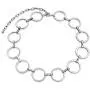 Bling Jewelry Geometric Retro Mod Fashion Large Open Round Circle Choker Necklace for Women for Teen Silver Tone Metal Adjustable