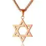 JewelBeauty Star of David Pendant Necklace Stainless Steel Jewish Jewelry for Men Women Religious Free 24'' Chain