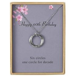 Birthday Gift for Women Circles Pendant Necklace Happy Birthday Gifts Necklace 13th 16th 18th 21st 30th 40th 50th 60th 70th 80th