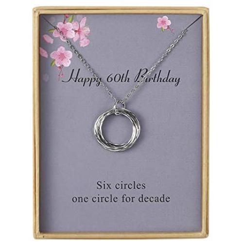 Birthday Gift for Women Circles Pendant Necklace Happy Birthday Gifts Necklace 13th 16th 18th 21st 30th 40th 50th 60th 70th 80th