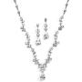 Mariell Cubic Zirconia Vine Wedding Necklace and Earrings Jewelry Set for Brides, Silver Platinum Finish