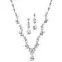 Mariell Cubic Zirconia Vine Wedding Necklace and Earrings Jewelry Set for Brides, Silver Platinum Finish Mariell Cubic Zirconia Vine Wedding Necklace and Earrings Jewelry Set for Brides, Silver Platinum Finish