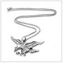 Mgutillart Punk Rock Stainless Steel Winged Eagle Pendant Necklace