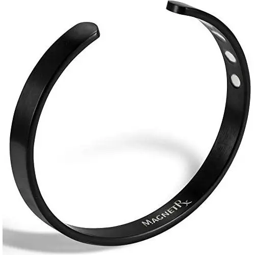 MagnetRX® Magnetic Bracelets for Men - Elegant Bangle for Arthritis Pain Relief, Carpal Tunnel, Circulation, Golf/Tennis Elbow, and Balance - Men’s Cuff Magnetic Therapy Bracelet (Black | Medium) MagnetRX® Magnetic Bracelets for Men - Elegant Bangle for Arthritis Pain Relief, Carpal Tunnel, Circulation, Golf/Tennis Elbow, and Balance - Men’s Cuff Magnetic Therapy Bracelet (Black | Medium)