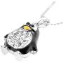 Spinningdaisy Silver Plated Round Body Cute Black Penguin Necklace