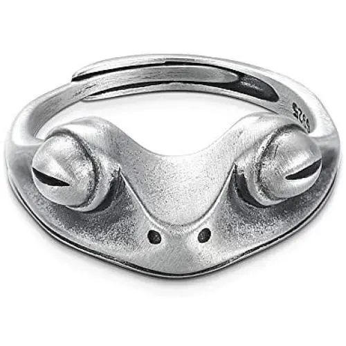 MAELOVE Real 925 Sterling Silver Frog Adjustable Rings for Women Men Vintage Cute Animal Finger Ring Silver Fashion Party Jewelry Gifts MAELOVE Real 925 Sterling Silver Frog Adjustable Rings for Women Men Vintage Cute Animal Finger Ring Silver Fashion Party Jewelry Gifts