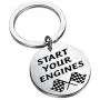 CENWA Race Day Gift Street Racing Gift Start Your Engines Keychain Checkered Flag Jewelry Car Racing Gift Drag Racing Gift