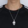 Moca Jewelry Hip Hop Iced Out Bling Personality Skull Pendant 18K Gold Plated Chain Necklace for Men Women