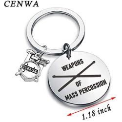 CENWA Drummer Gift Drummer Keychain Weapons of Mass Percussion Drum Kit Gifts Musician Keychain Percussion Jewelry Drum Player Band Gifts