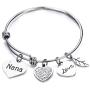 Luvalti Grandma Nana Love Heart Charm Bracelet Adjustable Bangle Gift for Women