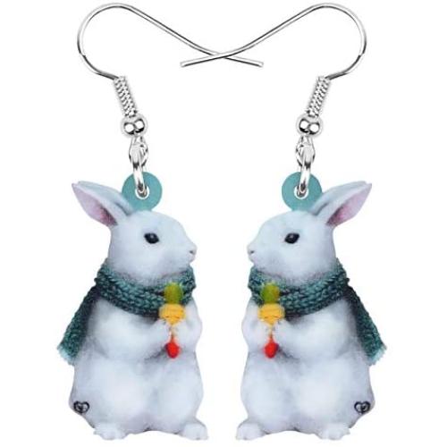 DOWAY Acrylic Basket Umbrella Dress Easter Bunny Smile Hare Rabbit Earrings Dangel Drop Sweet Jewelry for Women Girls Charm Festival Gift
