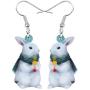 DOWAY Acrylic Basket Umbrella Dress Easter Bunny Smile Hare Rabbit Earrings Dangel Drop Sweet Jewelry for Women Girls Charm Festival Gift