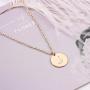 THREE KEYS JEWELRY Tiny Rose Gold Initial Necklace for Women Name Letter Charm Coin Round Small Cute Circle Script Pendant Mini Dainty Stainless Steel Initial Necklaces for Girls Women Daughter