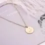 THREE KEYS JEWELRY Tiny Rose Gold Initial Necklace for Women Name Letter Charm Coin Round Small Cute Circle Script Pendant Mini Dainty Stainless Steel Initial Necklaces for Girls Women Daughter