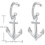 SILVER MOUNTAIN 925 Sterling Silver Cubic Zirconia Anchor Dangle Earrings for Women Girls