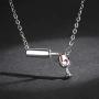 JOYID Fashion Wine Bottle Cup Pendant Neckalce Copper Polishing Red Zircon Crystal Inlaid Sweet Necklace for Women Party Jewelry