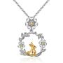 POTOPYY 925 Sterling Silver Animal Pendant Necklace Rabbit/Elephant/Penguin Jewelry Gifts for Women Mother