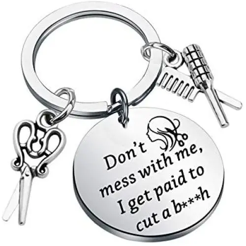 BLEOUK Funny Hair Stylist Gift Hairdresser Gift Funny Hairdresser Keychain Cosmetology Graduation Gift Hair Cutter Barber Gift BLEOUK Funny Hair Stylist Gift Hairdresser Gift Funny Hairdresser Keychain Cosmetology Graduation Gift Hair Cutter Barber Gift