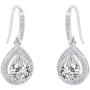 Cate & Chloe Isabel 18k White Gold Teardrop CZ Earrings, Drop Dangle-Earrings, Best Silver Earrings for Women, Girls, Ladies, Halo Drop Earrings with CZ Crystals