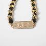 Salircon Black Leather Collar Chain Choker Necklace Gold Chunky Chain Goth Statement Power Girl Pendant for Women Girl