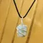 Aquamarine Gemstone Pendant Necklace - Natural Crystal Healing | Stone of Courage | Throat Chakra & Communication Aid | Calming & Soothing Energy to Relax and Reduce Stress | Jewelry for Men & Women
