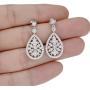 EVER FAITH 925 Sterling Silver Elegant Pave CZ Hollow-out Gastby Inspired Chandelier Earrings Clear