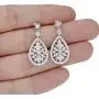 EVER FAITH 925 Sterling Silver Elegant Pave CZ Hollow-out Gastby Inspired Chandelier Earrings Clear EVER FAITH 925 Sterling Silver Elegant Pave CZ Hollow-out Gastby Inspired Chandelier Earrings Clear