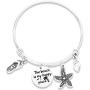 Kivosliviz Beach Bracelet My Happy Place Bracelet Bangle Beach Theme Gifts for Beach Lovers Beach Jewelry Ocean Bracelets Life Better Beach Bracelet for Beach Lover