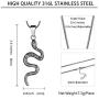 Snake Necklace Men 316L Stainless Steel Animal Snake Pendant Hip-hop 18K Gold/Black Gun Plated Punk Gothic Jewelry SP0014