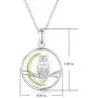 Bellrela 925 Sterling Silver Owl on The Branch Cresent Moon Pendant Necklace,18+2rolo Chain Bellrela 925 Sterling Silver Owl on The Branch Cresent Moon Pendant Necklace,18+2rolo Chain