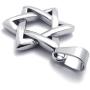 Jonline24h Polished Stainless Steel Necklace Lucky Star of David Pendant - Silver, 18-28inches Chain