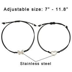 Nanafast 4-6 PCS Mother Daughter Bracelets Adjustable Heart Matching Bracelets Set Mommy and Me Bracelets Gifts for Mother’s Day Birthday Christmas