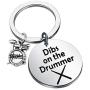 CENWA LBSBO Drummer Gift Drum Kit Gifts Dibs On The Drummer Musician Keychain Percussion Jewelry Drum Player Band Gifts