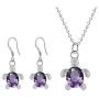Crystal Turtle Pendant Necklace Earring Set, Cute Animal Sea Turtle Clavicle Necklace Drop Earrings Jewelry Set