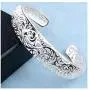 Yevison Bracelets, Womens 925 Sterling Silver Bezel Hollow Cuff Bangle Open Bracelet Jewelry Gift Yevison Bracelets, Womens 925 Sterling Silver Bezel Hollow Cuff Bangle Open Bracelet Jewelry Gift
