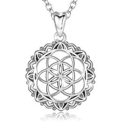 CELESTIA Sterling Silver Necklace for Women, Good Luck Irish Celtic Knot Pendant Necklace Jewelry Birthday Spirit Gifts for Her - 18 Inch Chain