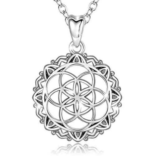 CELESTIA Sterling Silver Necklace for Women, Good Luck Irish Celtic Knot Pendant Necklace Jewelry Birthday Spirit Gifts for Her - 18 Inch Chain
