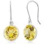 Gem Stone King 925 Sterling Silver Citrine Dangle Earrings For Women, 4.00 Cttw, Gemstone Birthstone Round 9MM Gem Stone King 925 Sterling Silver Citrine Dangle Earrings For Women, 4.00 Cttw, Gemstone Birthstone Round 9MM