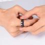 King Will Mens 8mm Rose Gold Plated Tungsten Carbide Wedding Ring Colorful Fragments Inlay Domed Style