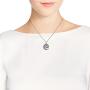 AeraVida Celtic Crescent Moon and Sun Eclipse .925 Sterling Silver Pendant Necklace