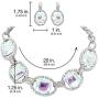 SP Sophia Collection Austrian Crystal Womens Chunky Choker Collar Chain Necklace and Earrings Jewelry Set SP Sophia Collection Austrian Crystal Womens Chunky Choker Collar Chain Necklace and Earrings Jewelry Set