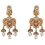 Tarinika Indian Traditional Antique Gold Plated Necklace set with Earrings for women and Girl - White Red Green