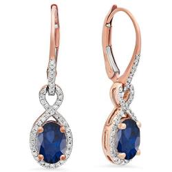 Dazzlingrock Collection 10K Ladies Infinity Dangling Earrings, Rose Gold