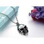 JczR.Y Vintage Skull Pendant Necklace Stainless Steel Gothic Skeleton Necklace for Men Women Punk Jewelry Gift