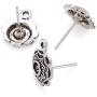 Pandahall 20pcs Antique Silver Flower Earstuds Post Earrings Rhinestone Cabochon Inlay 13.5x10mm