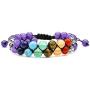 Innovahome 7 Chakra Bracelet for Stress and Anxiety Relief, for Yoga Meditation, Energy Stone Beads, Adjustable Bracelet