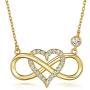 BlingGem Necklace for Women White/Rose Gold Plated 925 Sterling Silver Cubic Zirconia Infinity Heart Pendant Necklace Anniversary Birthday Mothers Gift for Women Mom Daughter 18 inch