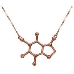 Silver Phantom Jewelry Caffeine Molecule Necklace in 925 Sterling Silver